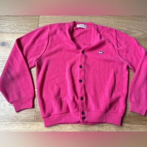 VTG 79’s Izod lacoste pink button down cardigan mens medium